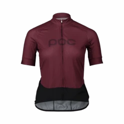 POC W's Essential Road Logo Jersey -POC Shop 53293 Ws EssentialRoadLogojersey 8358 Propylene Red DkPropyleneRed front